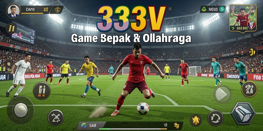 Tangkapan layar menunjukkan aksi mendebarkan permainan sepak bola di 333V.