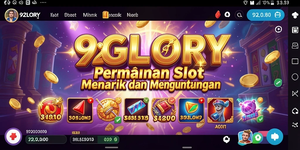 Screenshot gameplay 92GLORY menampilkan putaran slot yang menarik.