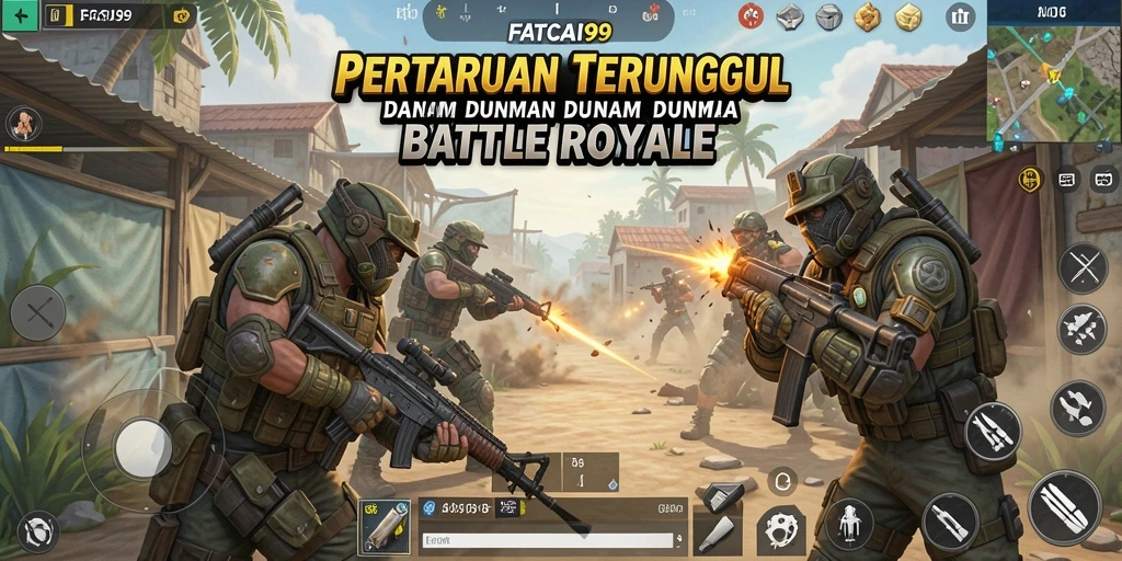Tampilan gameplay mendebarkan di arena Battle Royale FATCAI99.