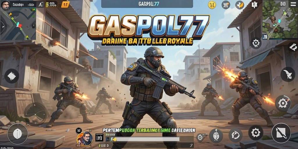 Tampilan gameplay menarik dari GASPOL77 dalam pertempuran Battle Royale.