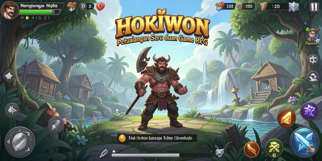 Screenshot gameplay HOKIWON menampilkan pertarungan epik antar karakter.
