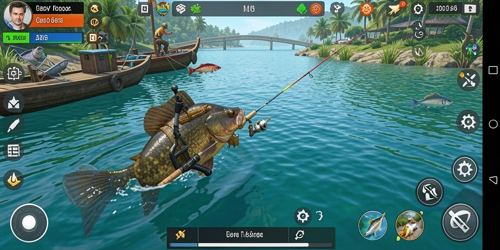 Tampilan gameplay IDX66 yang menampilkan aksi memancing yang seru dan interaktif.