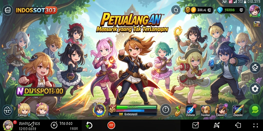 Tangkapan layar gameplay INDOSLOT303 yang menampilkan pertarungan karakter Anime.