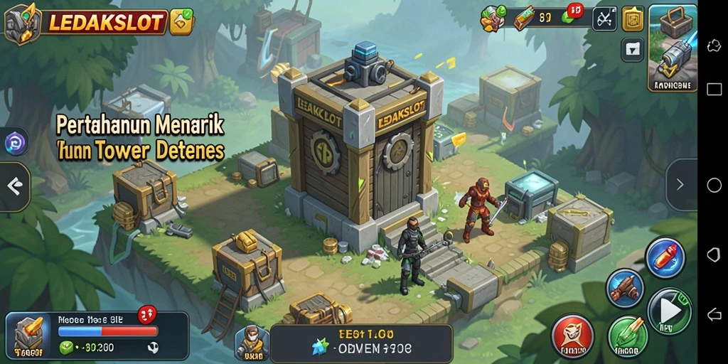 Gameplay menegangkan Tower Defense di LEDAKSLOT dengan menara beragam.