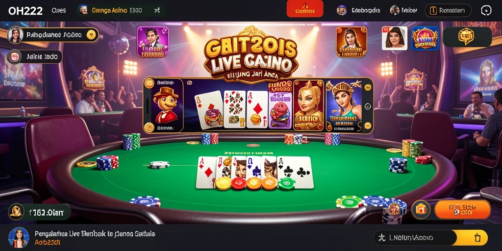 Screenshot gameplay Live Casino yang seru dan interaktif.