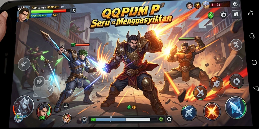 Tampilan gameplay seru dalam pertarungan QQRP.