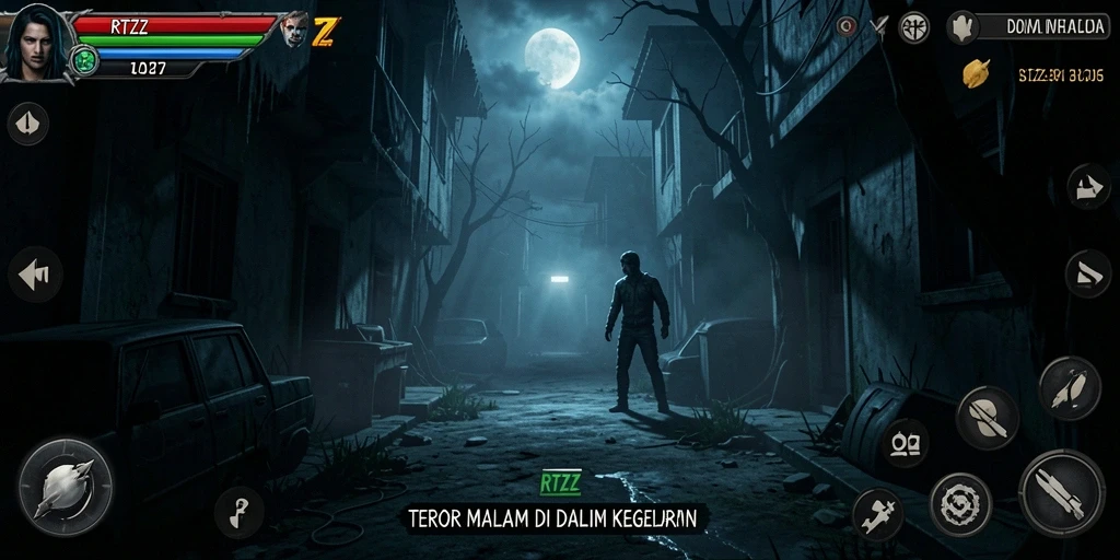 Screenshot menampilkan ketegangan saat menjelajahi rumah angker di RTZZ.
