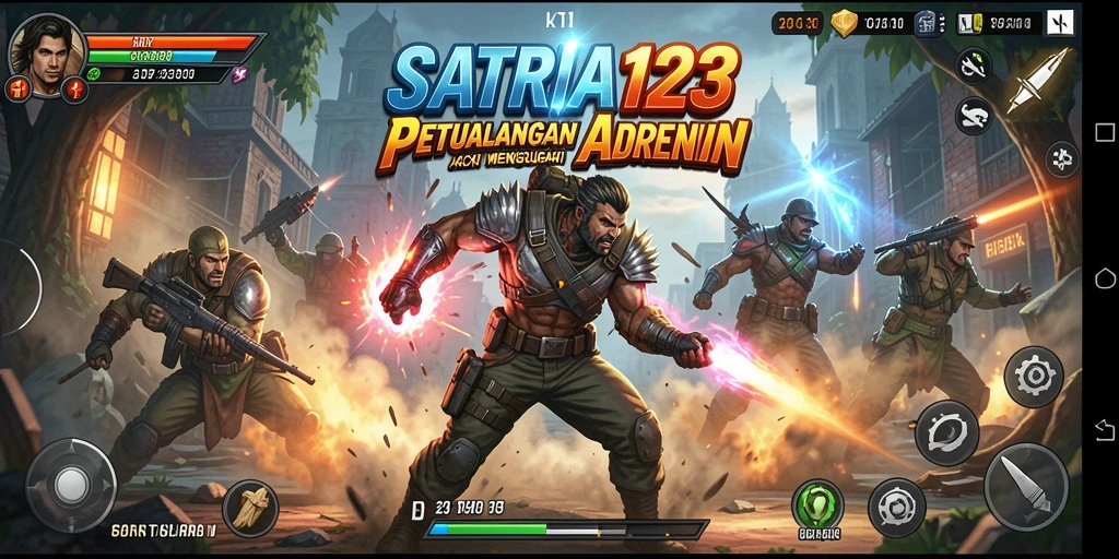 Tampilan gameplay yang mendebarkan di SATRIA123, penuh aksi dan tantangan.