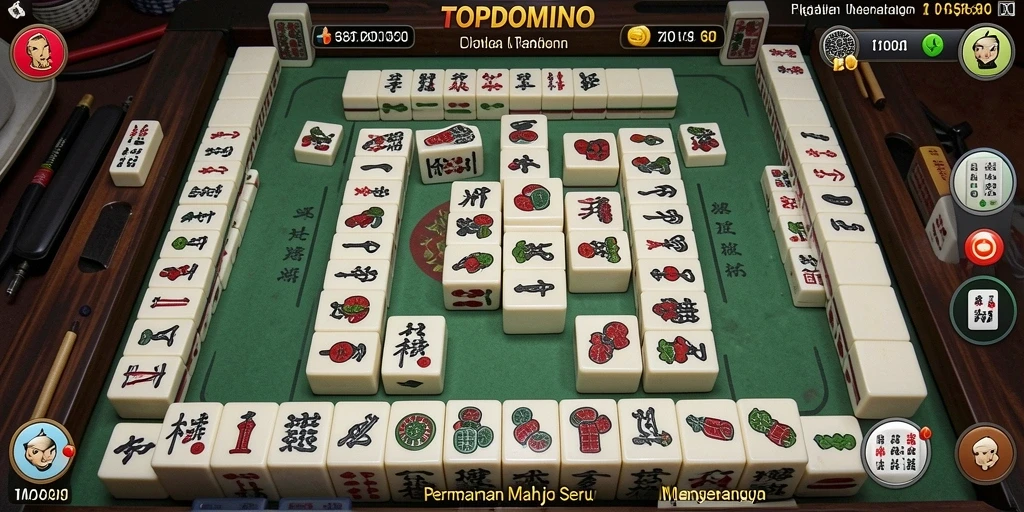 Tampilan menarik dari gameplay Mahjong di TOPDOMINO.