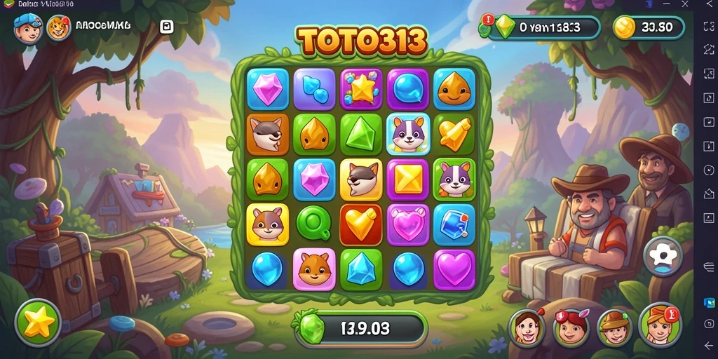 Gameplay TOTO313 menunjukkan momen seru mencocokkan item di papan permainan.