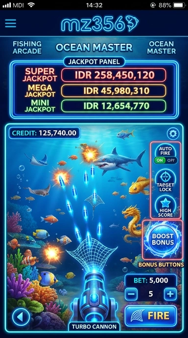 Tampilan antarmuka pengguna mz356 yang mudah dinavigasi.